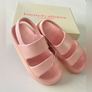 BEACH SLIDES BY J/SLIDES Pink Platform Slide Sandals Size 38 EU 7 US